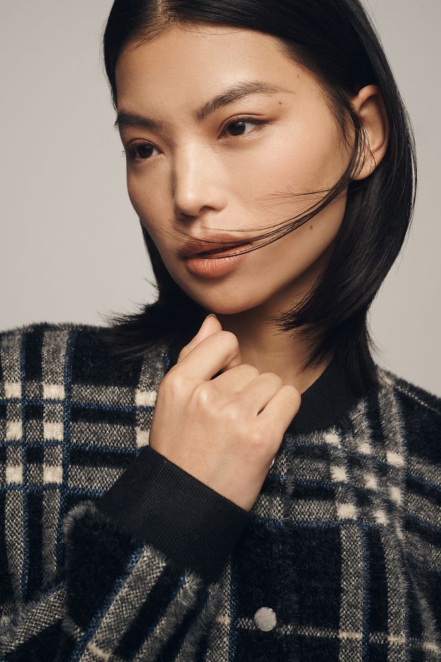 By Anthropologie Cropped Knit Bomber Jacket #4