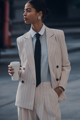 By Anthropologie Oversized Blazer Jacket In White