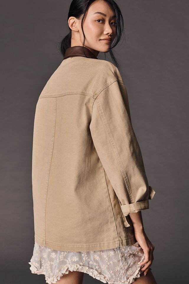 Pilcro Faux-Leather Collar Barn Jacket #2
