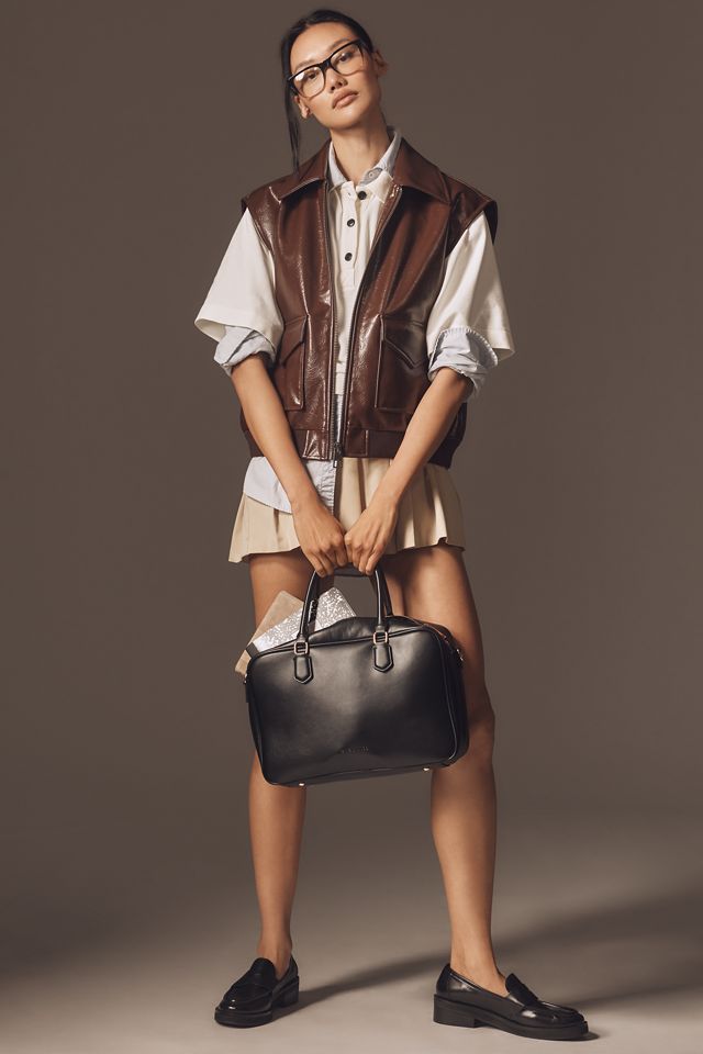 Maeve Faux-Leather Utility Vest #1
