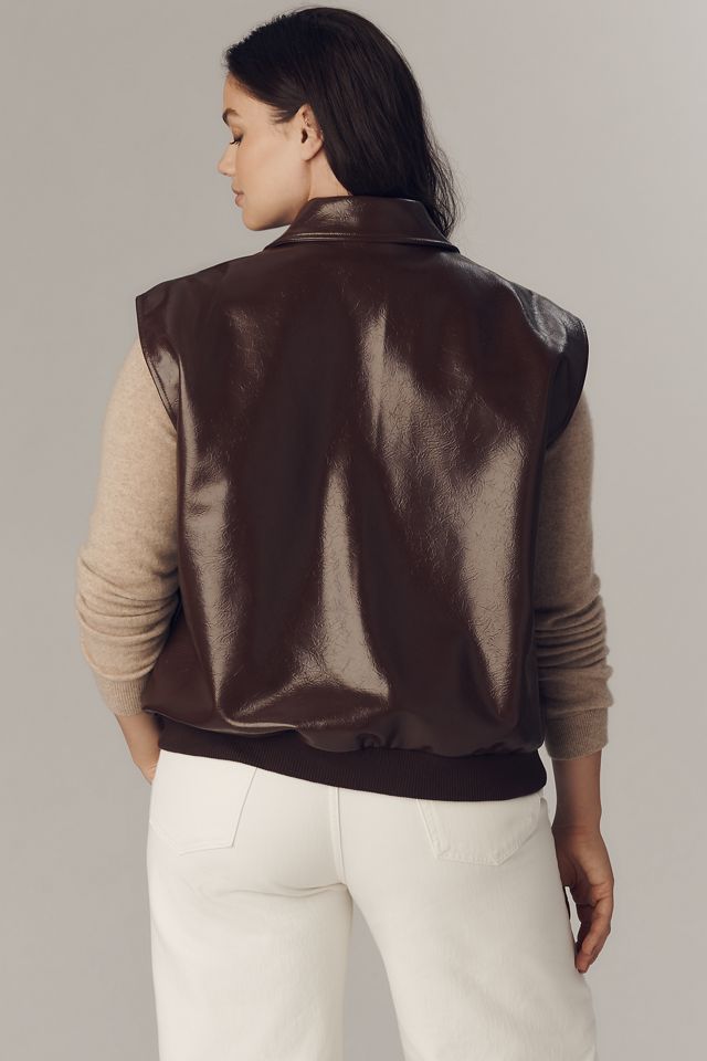 Maeve Faux-Leather Utility Vest #6