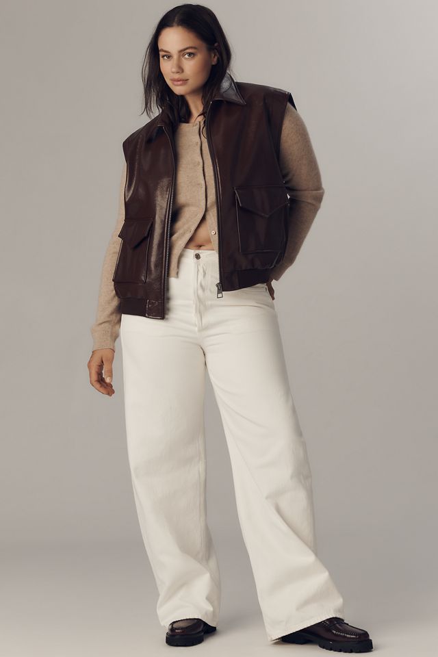 Maeve Faux-Leather Utility Vest #7