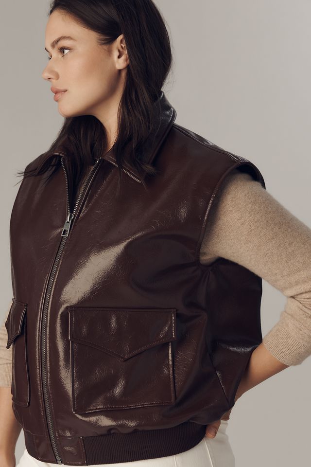 Maeve Faux-Leather Utility Vest #8