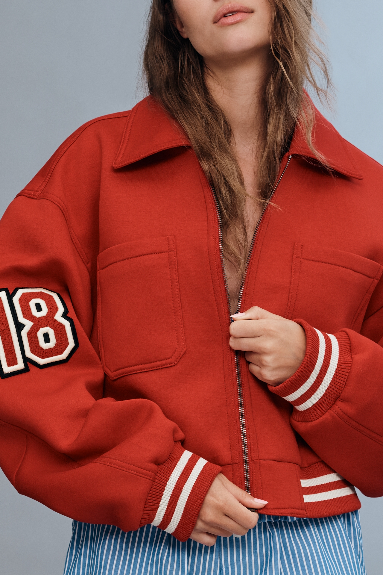 Maeve Knit Varsity Jacket