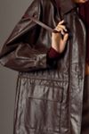 By Anthropologie Cinched-Waist Faux-Leather Jacket