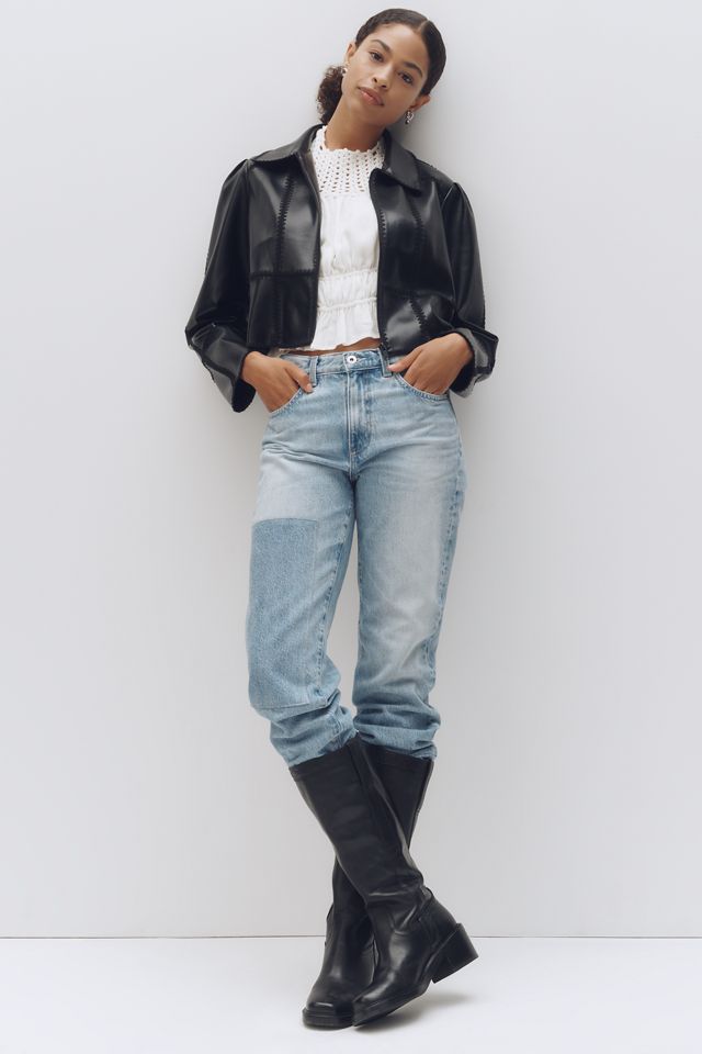 The Freya Faux-Leather Whip-Stitch Swing Jacket #1