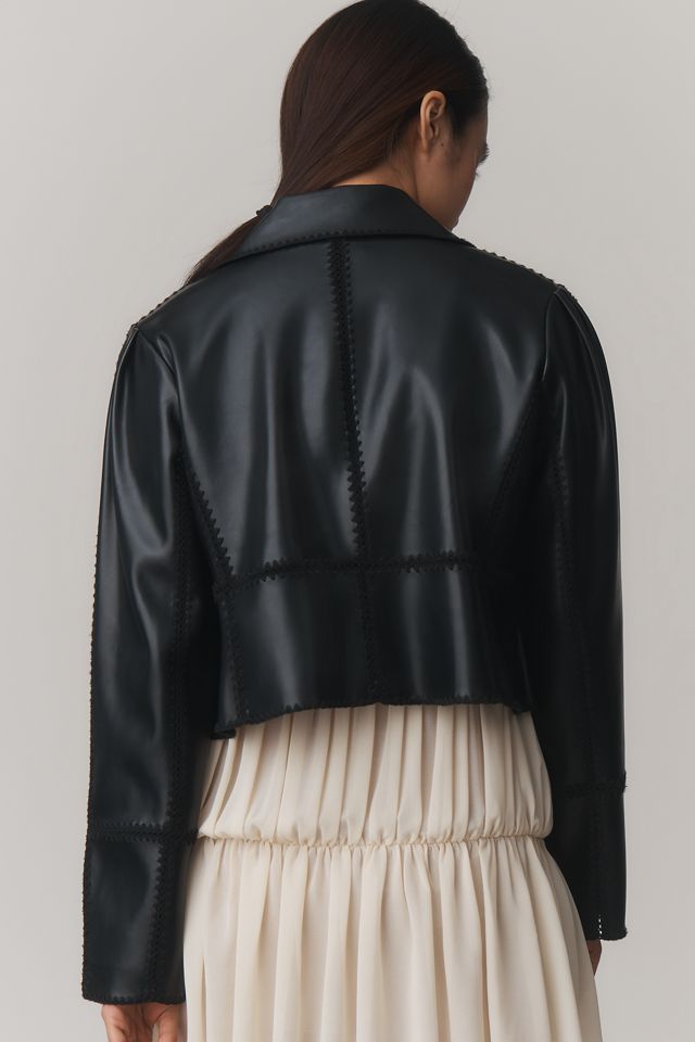 The Freya Faux-Leather Whip-Stitch Swing Jacket #4