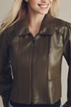 The Freya Faux-Leather Whip-Stitch Swing Jacket