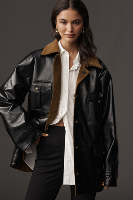 Maeve Patent Chore Jacket
