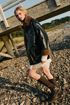 Maeve Patent Chore Jacket product page