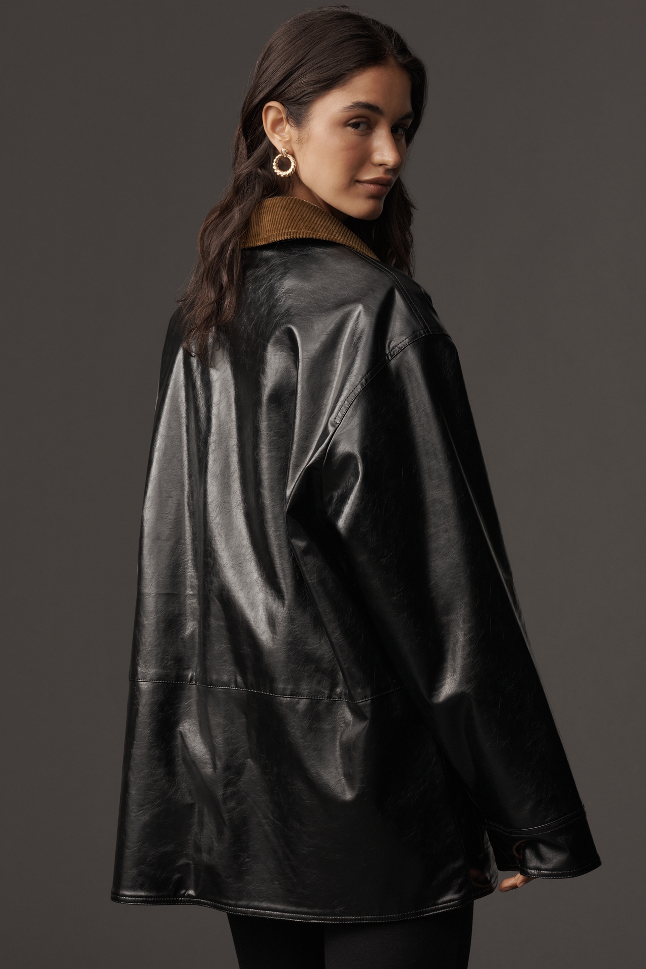 Maeve Patent Chore Jacket