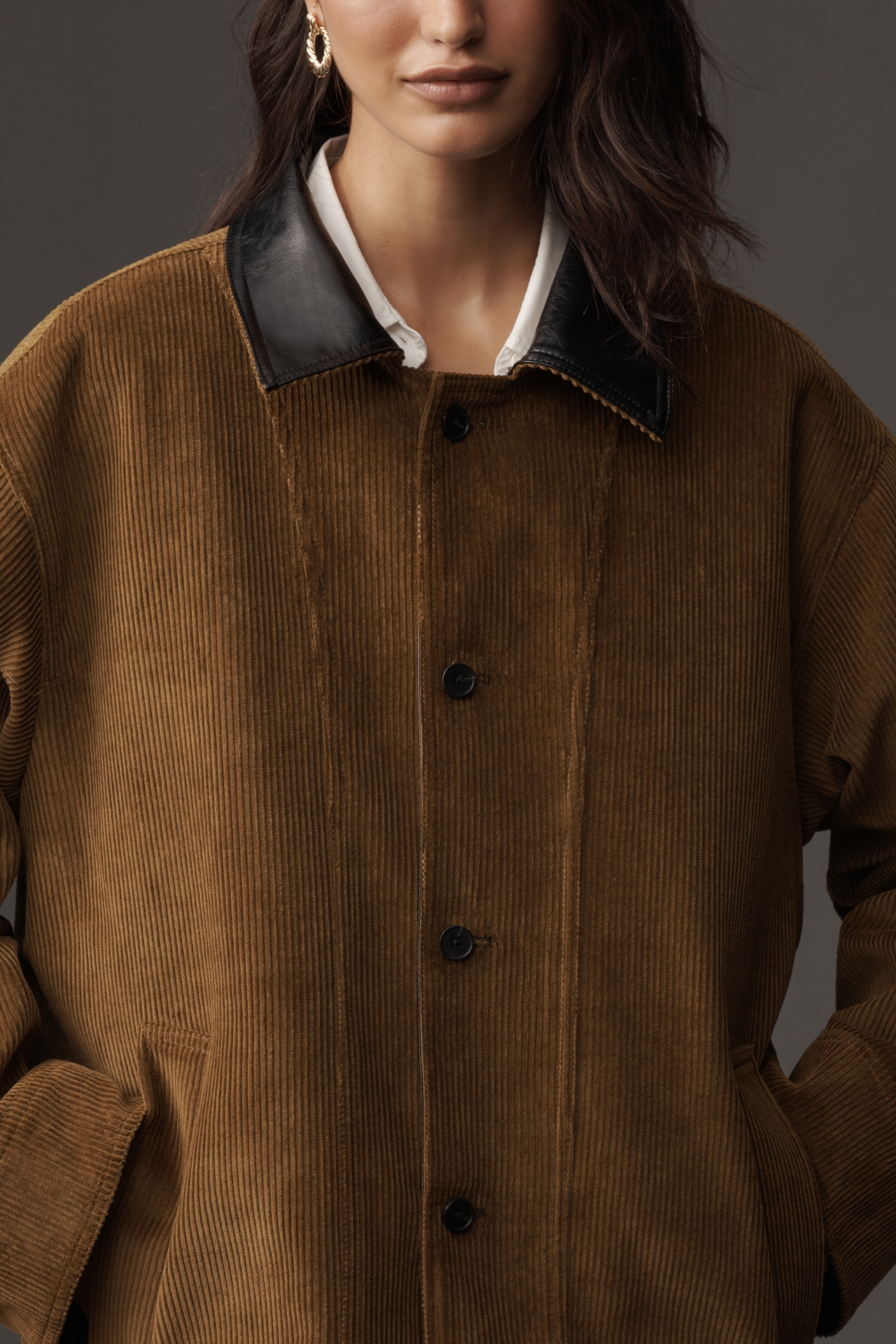 Maeve Patent Chore Jacket