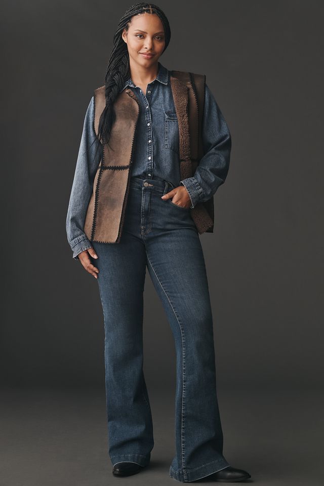 By Anthropologie Stitched Sherpa Fleece Vest #6