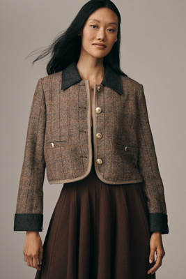 Maeve Wool-blend Shrunken Heritage Lady Jacket In Multi