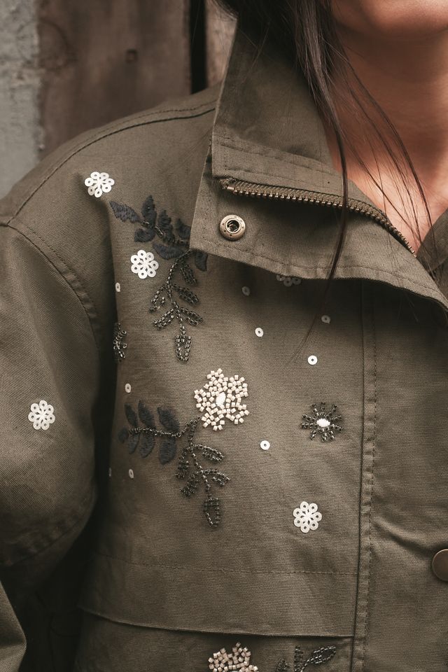 Pilcro Oversized Embellished Bomber Jacket #4