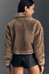 Pilcro Cropped Sherpa Fleece Cargo Jacket