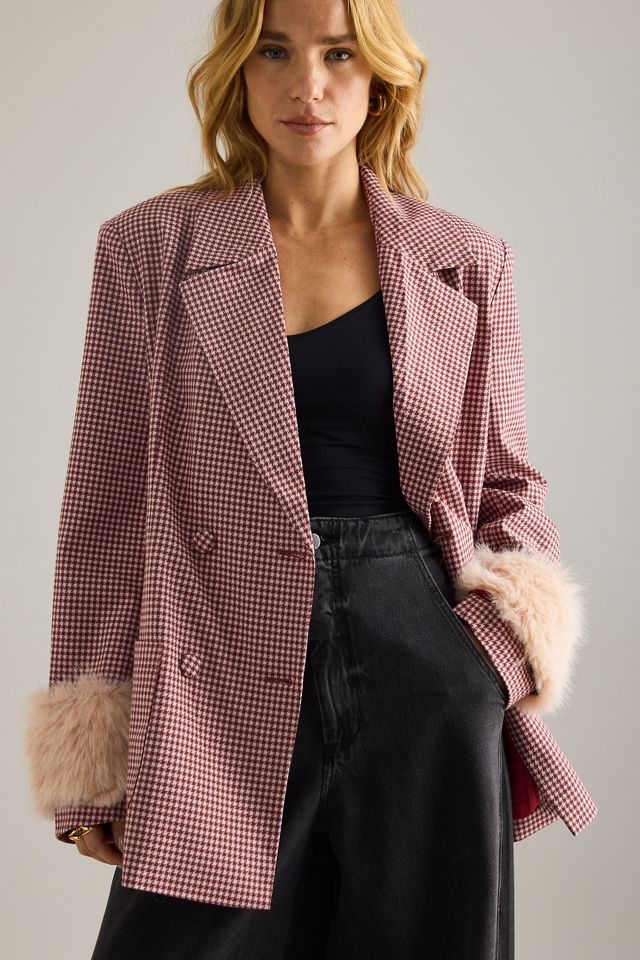 Blazer Maeve de Pata de Gallo con Puños de Piel Sintética #2