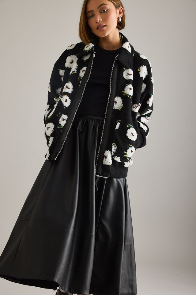 By Anthropologie Chaqueta Bomber de Forro Polar Floral #5