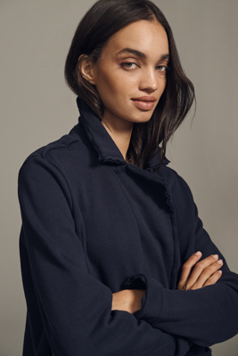 Pilcro Knit Peacoat Jacket In Blue