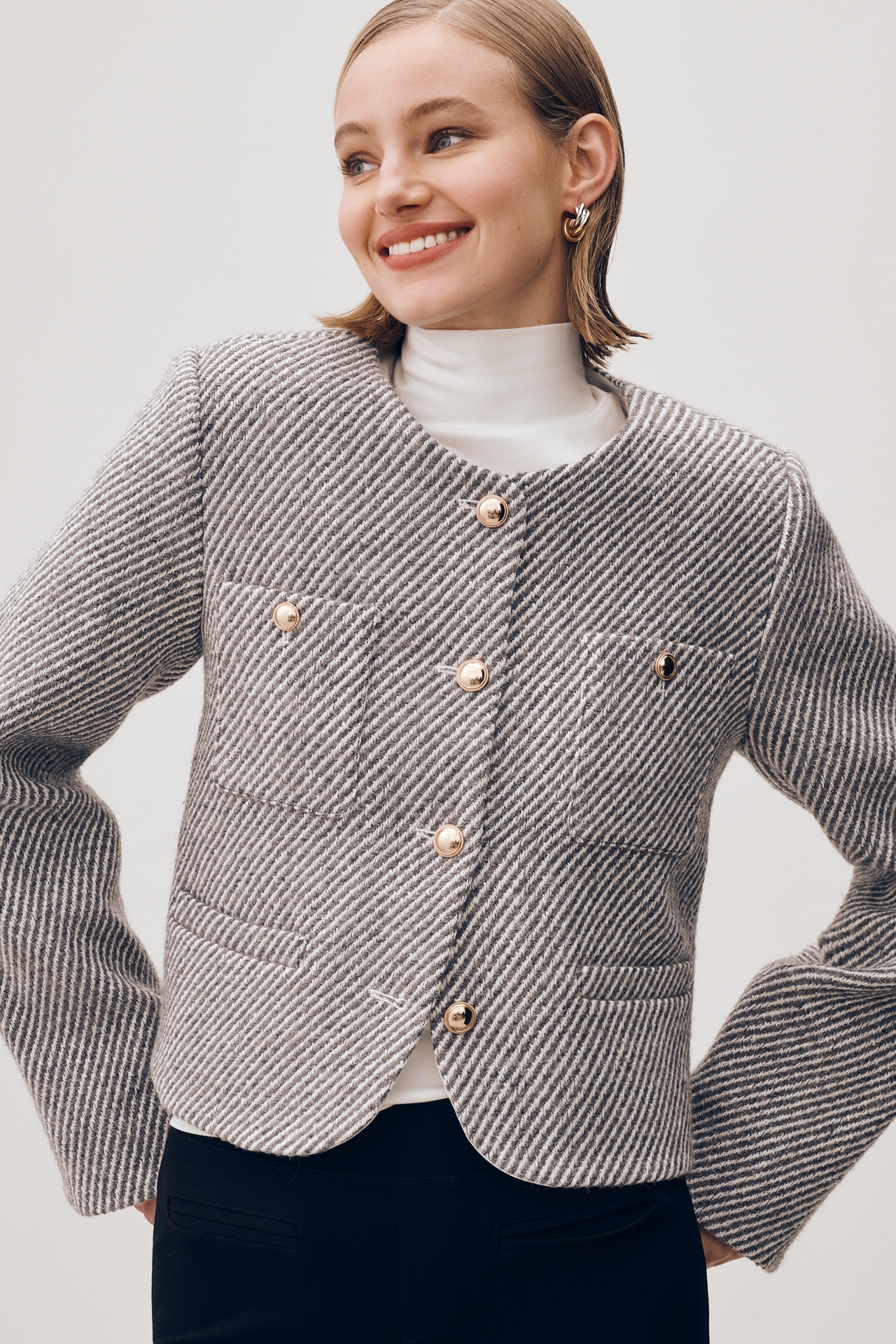 Maeve Boxy Wool-Blend Lady Jacket