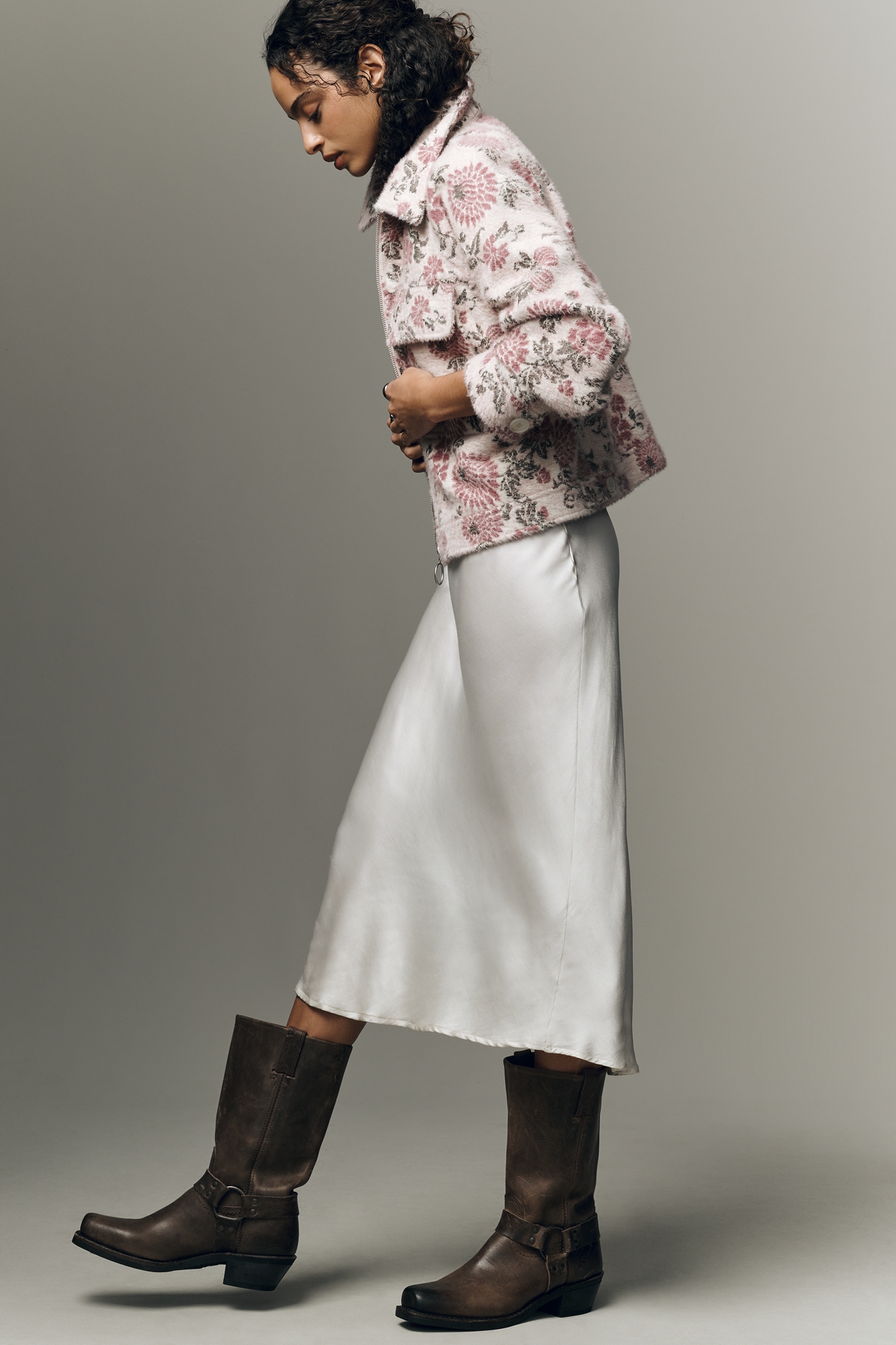 By Anthropologie Knit Floral Utility Jacket