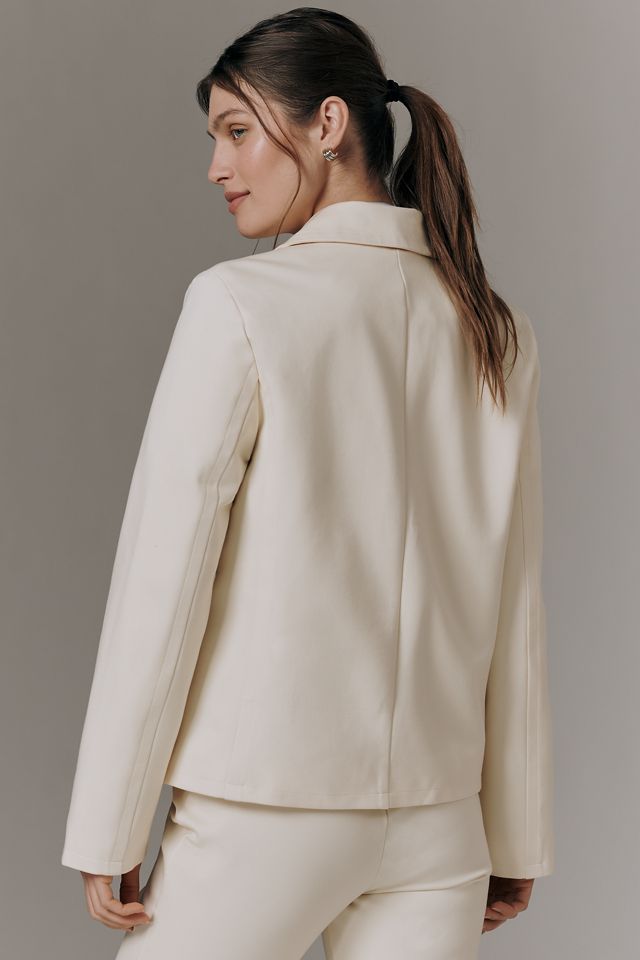 Maeve Double-Breasted Knit Blazer #1