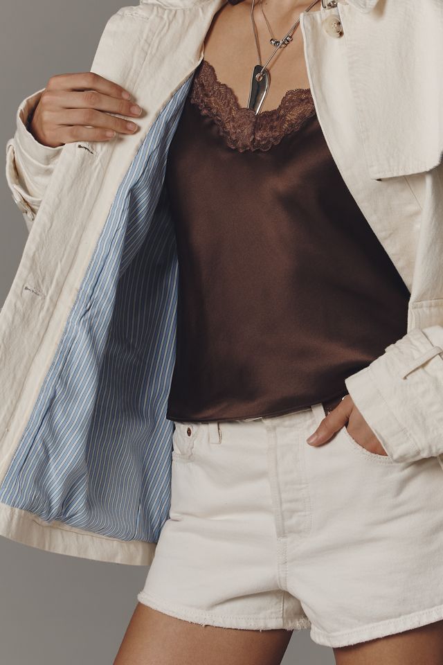 Maeve Sailor Collar Cotton Trench Coat | Anthropologie