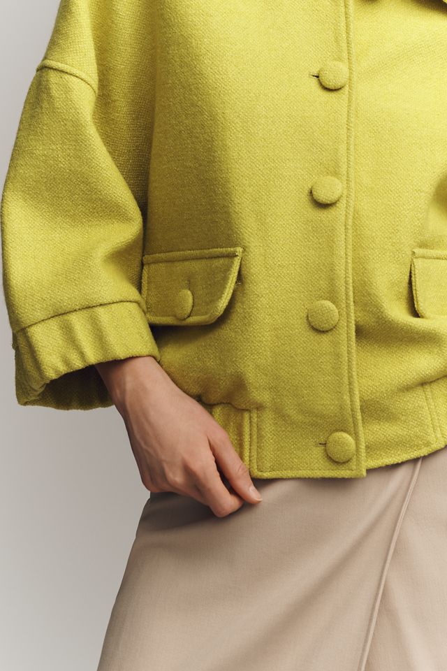 Maeve Wool Blend Boucle Bomber Jacket #2