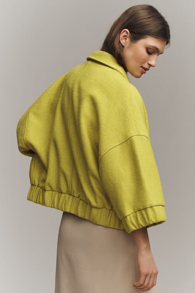 Maeve Wool Blend Boucle Bomber Jacket #3