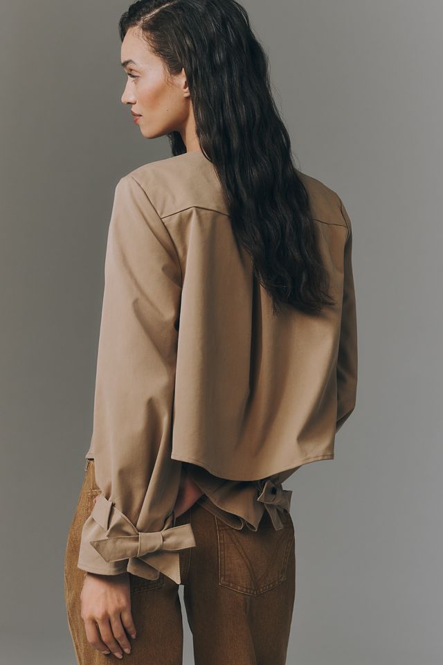 Maeve Double-Breasted Crop Trench Coat #1