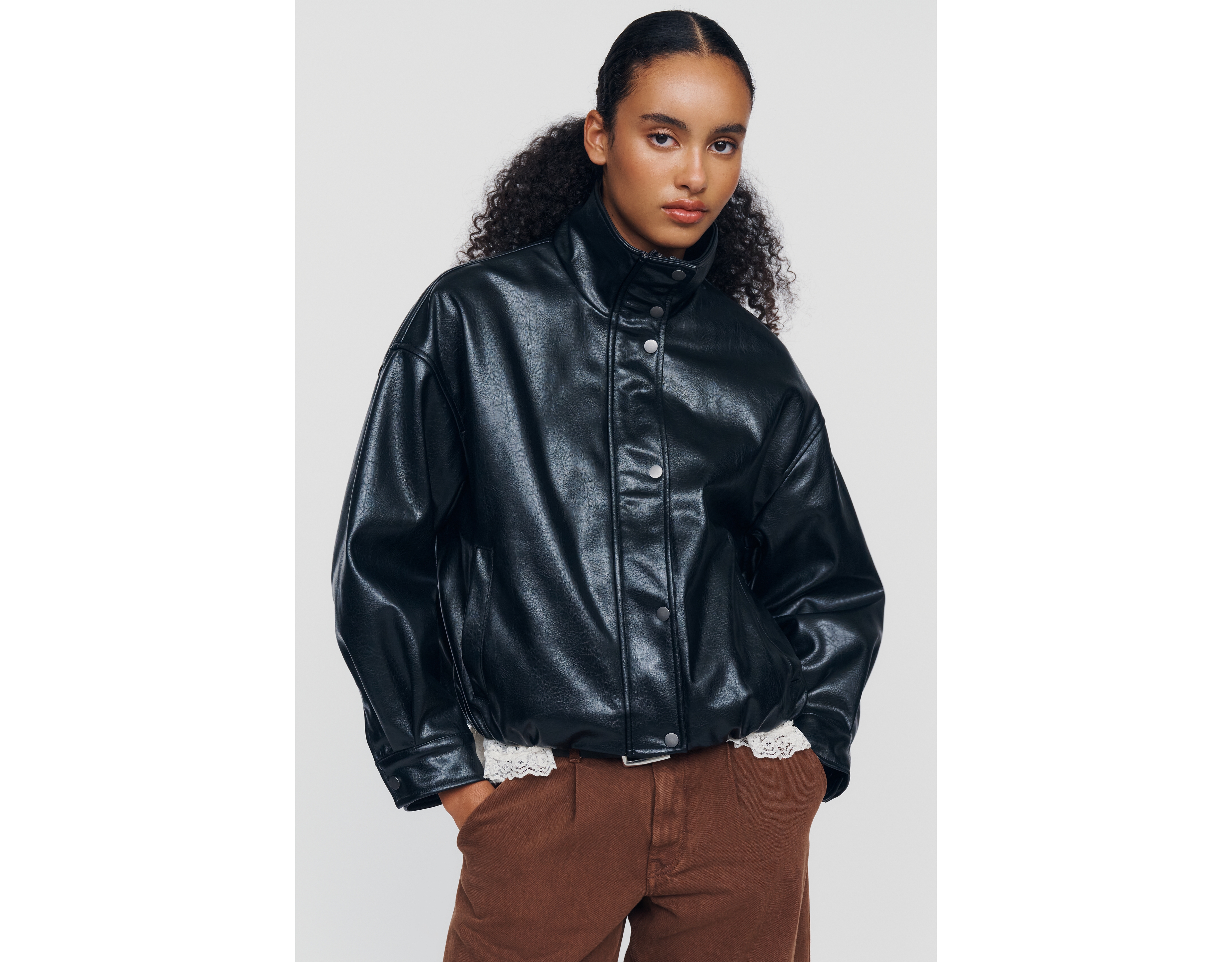 Pilcro Cohen Funnel Neck Bomber Jacket