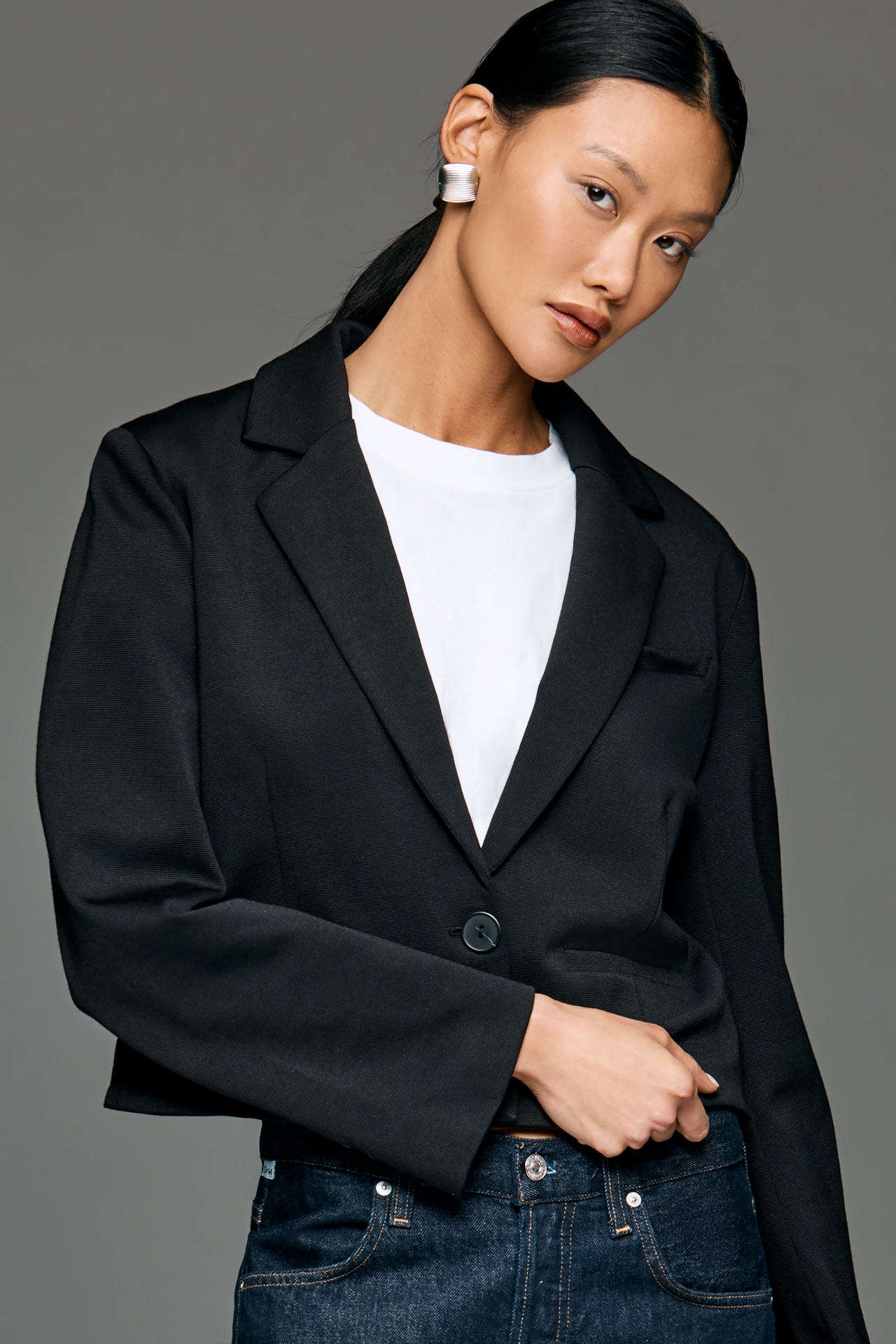 Maeve Crop Knit Blazer