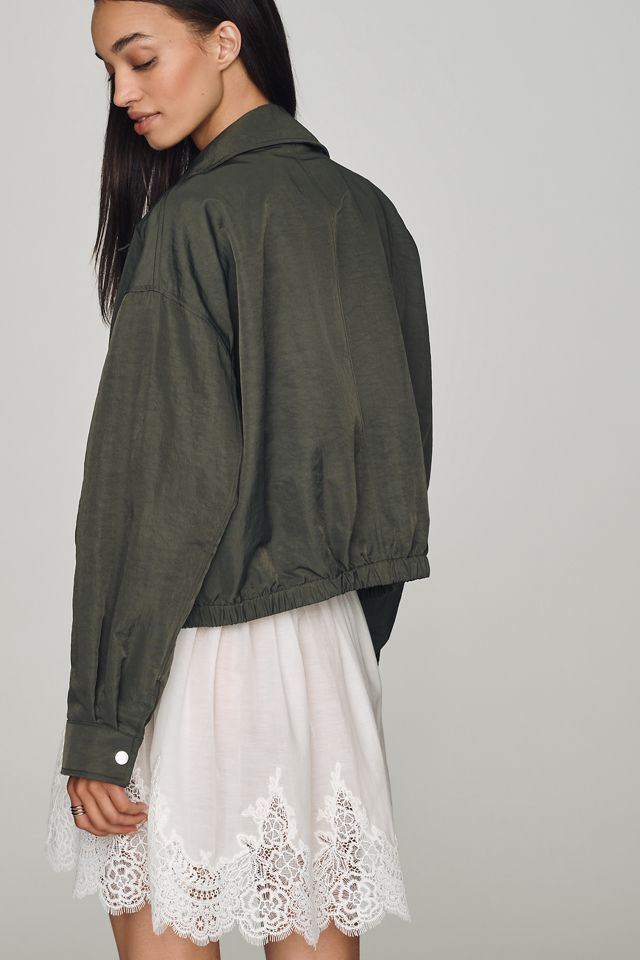 Pilcro Nylon Funnel-Neck Bomber Jacket #4