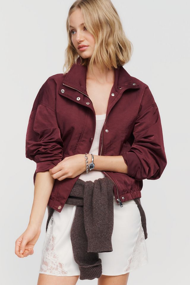 Pilcro Cohen Nylon Funnel Neck Bomber Jacket #1