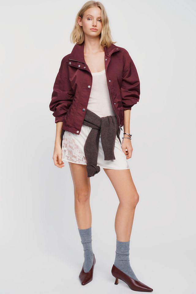 Pilcro Cohen Nylon Funnel Neck Bomber Jacket #4