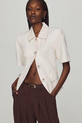 Derek Lam 10 Crosby Novessa Ruched-Sleeve Lady Jacket | Anthropologie