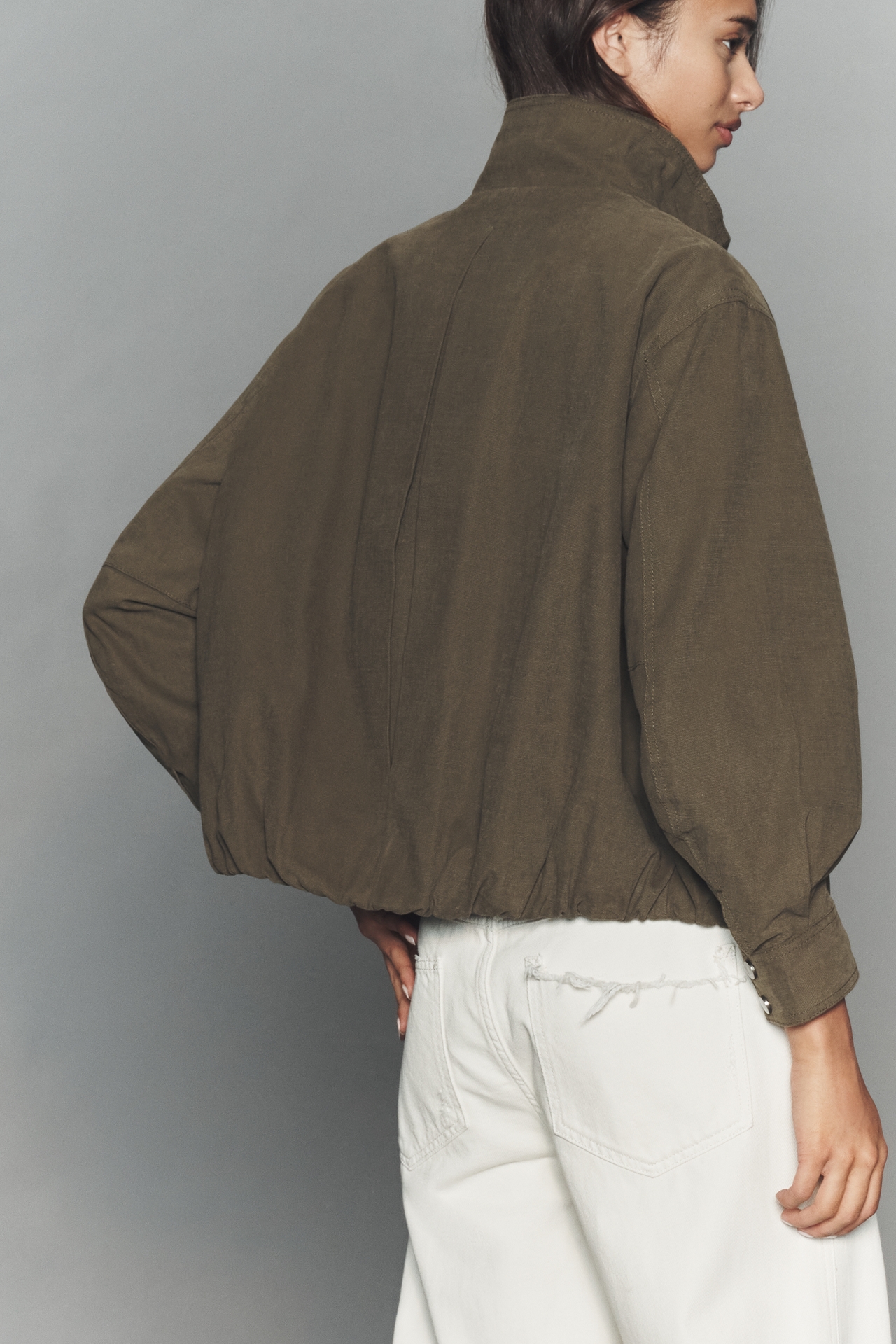 Pilcro 100% Cotton Bubble-Hem Utility Jacket