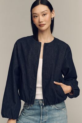 Veste sans col en denim de coton Pilcro