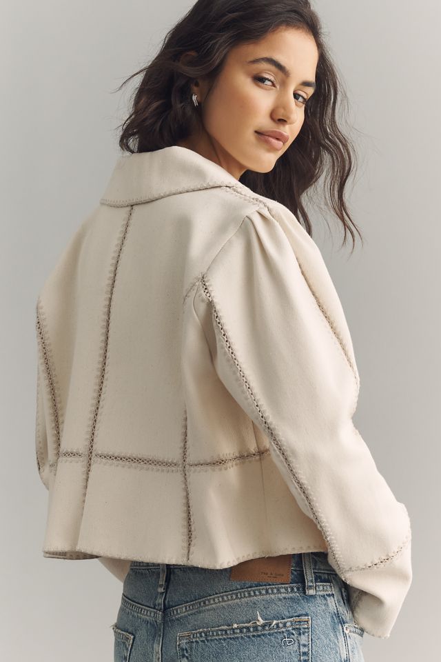 Freya Stitched Zip-Up Jacket | Anthropologie