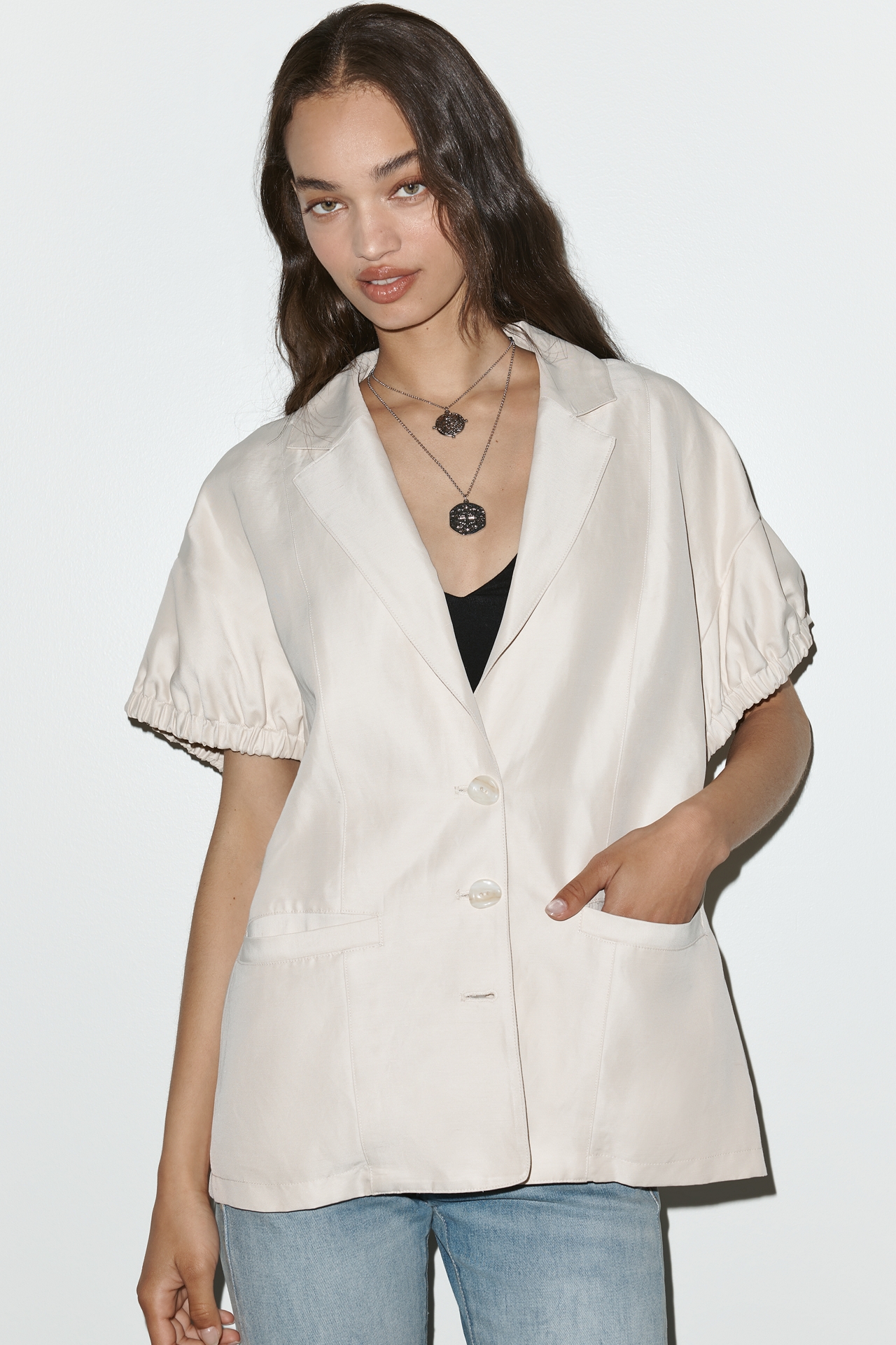 Maeve Puff-Sleeve Blazer