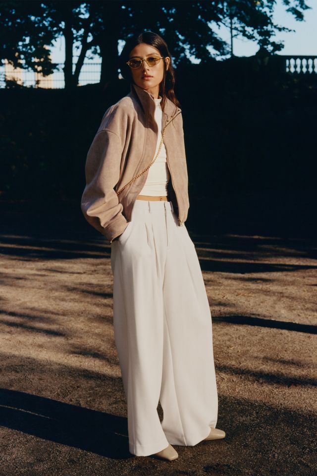 Maeve Imara Faux-Suede Funnel-Neck Jacket #6