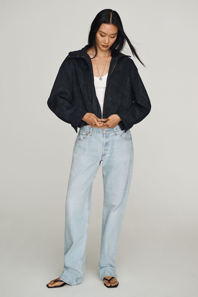 Maeve Imara Faux-Suede Funnel-Neck Jacket #4