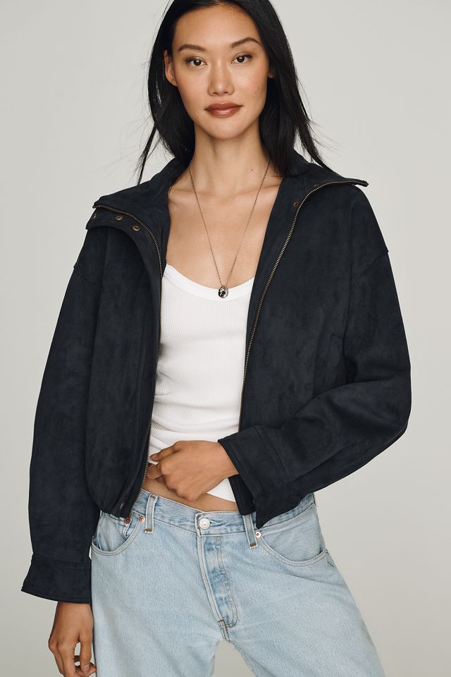 Maeve Imara Faux-Suede Funnel-Neck Jacket #2