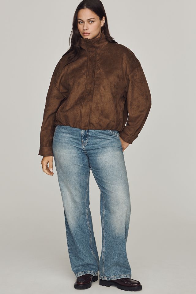 Maeve Imara Faux-Suede Funnel-Neck Jacket #5