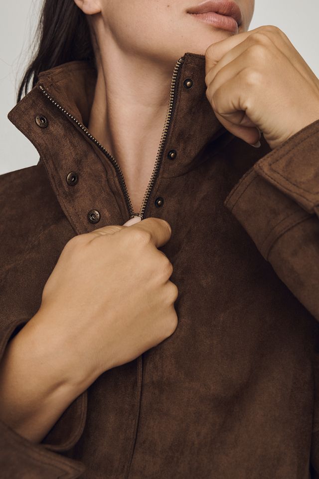 Maeve Imara Faux-Suede Funnel-Neck Jacket #6