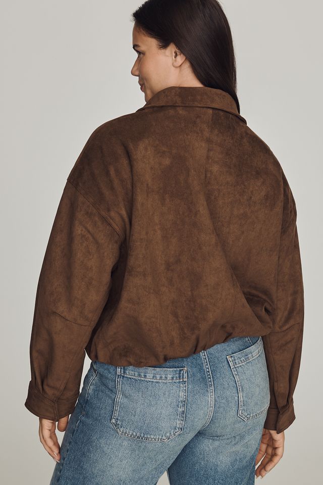 Maeve Imara Faux-Suede Funnel-Neck Jacket #7