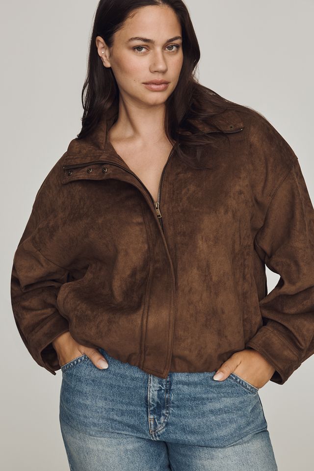 Maeve Imara Faux-Suede Funnel-Neck Jacket #4