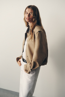 Pilcro Cotton Cropped Utility Jacket