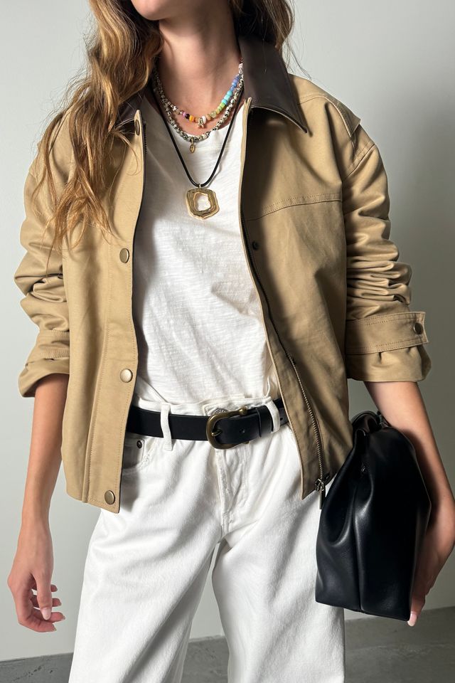Pilcro Cotton Cropped Utility Jacket #9