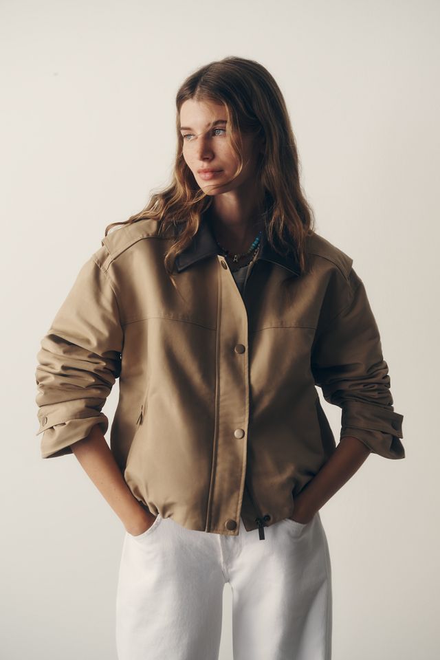 Pilcro Cotton Cropped Utility Jacket #1